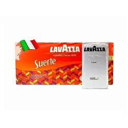 Молота італійська Кава Lavazza Suerte 90% Робуста та 10% Арабіка, 250г у вакуумній упаковці