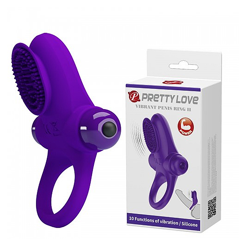 Кільце ерекційне Pretty Love Vibro Penis Ring II, фіолетове (1881) large popup