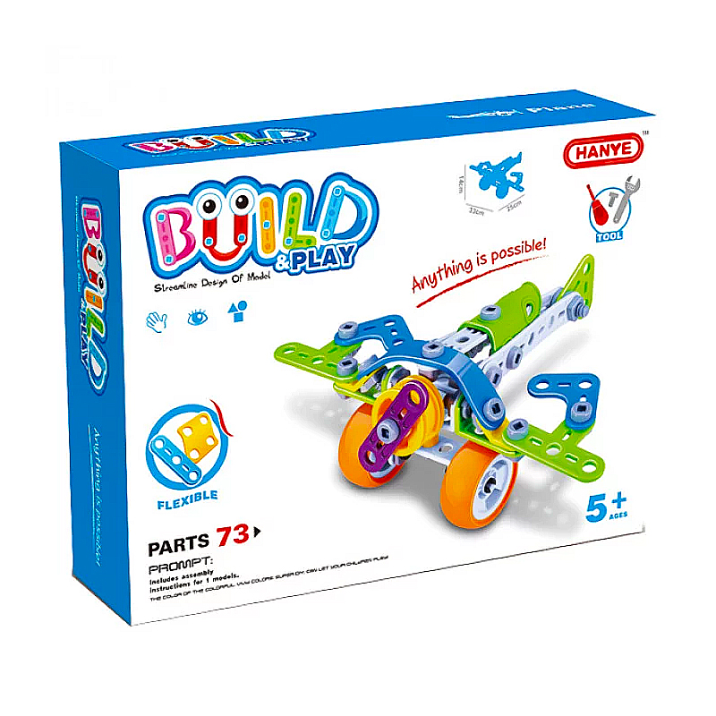 Конструктор Build&amp;Play Літак 73 ел. (J-7706) large popup