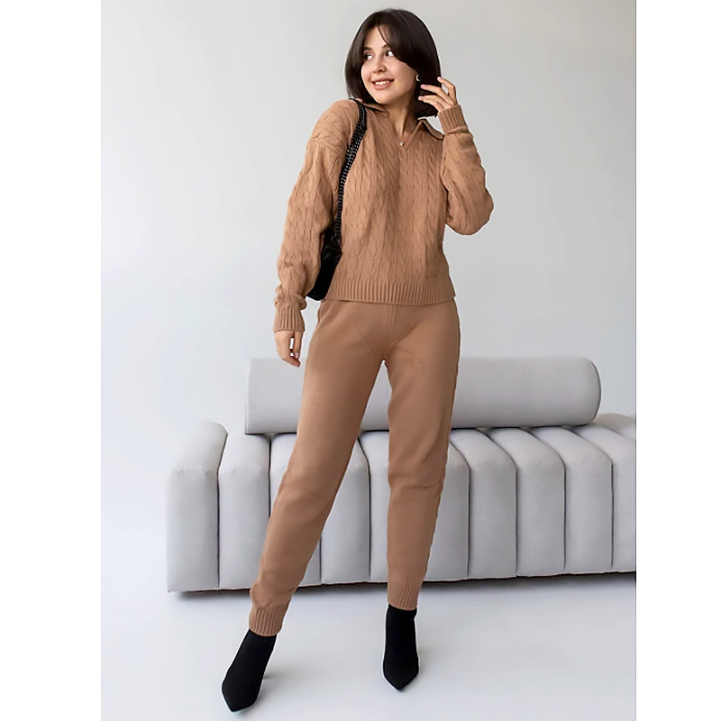 Костюм Maritel в&#039;язаний поло коса, коричневий, OneSize (769935) large popup