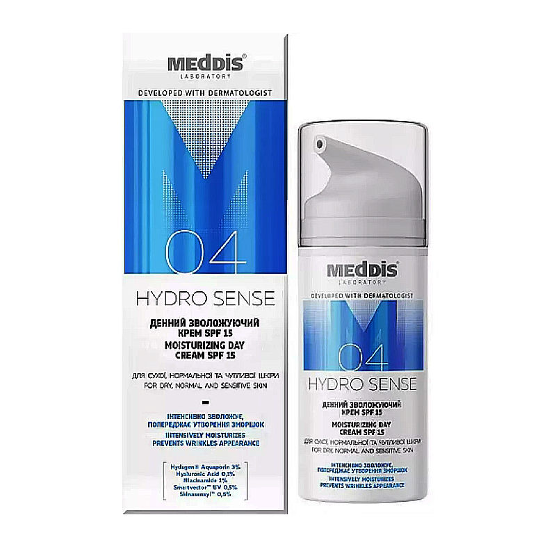 Крем MEDDIS Hydrosense spf 15 денний, зволожуючий, 30 мл (610813) large popup