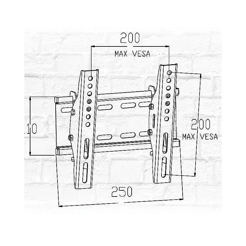Кронштейн VESA 13w61m, білий з нахилом для встановлення ТВ + полиця для тюнера
