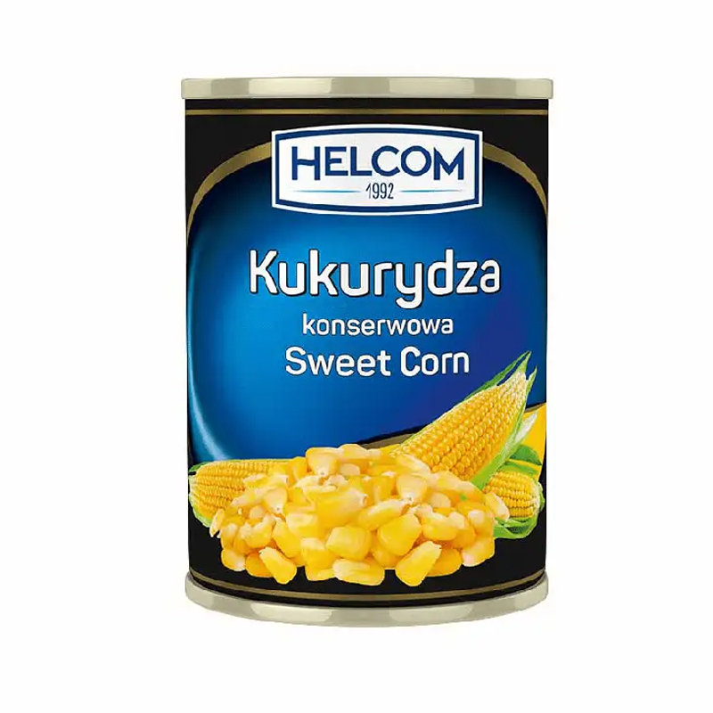 Кукурудза консервована  Helcom Sweet Corn  цукрова (солодка) в ж/б, 400 г. large popup