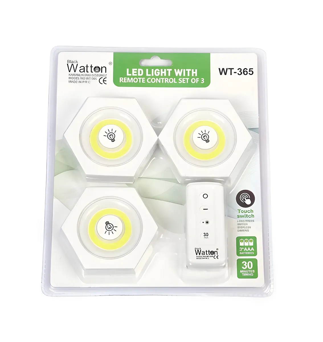 Лампа Watton WT-365 LED з ДУ, на батарейках, 1уп. (3шт) (465794)