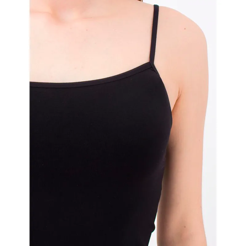 Майка Giulia на тонких бретелях, жіноча безшовна, Camisole black, р.S/M