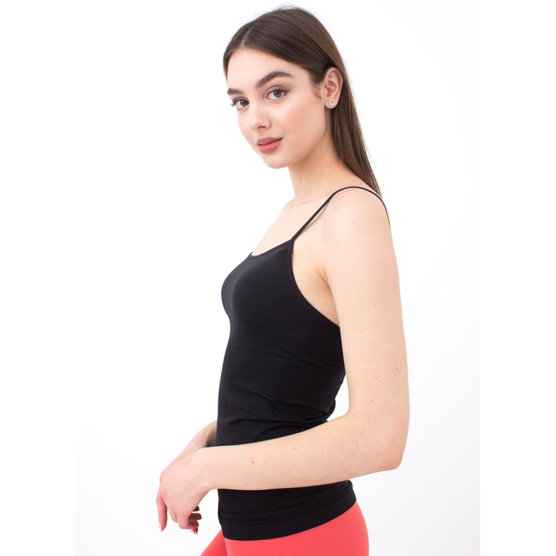 Майка Giulia на тонких бретелях, жіноча безшовна, Camisole black, р.S/M large popup