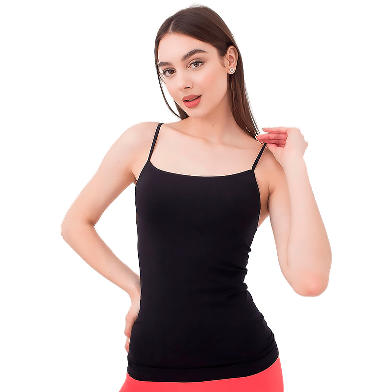 Майка Giulia на тонких бретелях, жіноча безшовна, Camisole black, р.S/M large popup