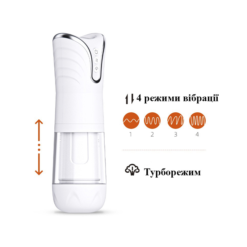 Мастурбатор чоловічий автоматичний Wi Telescopic ProMax зі звуком. Білий large popup