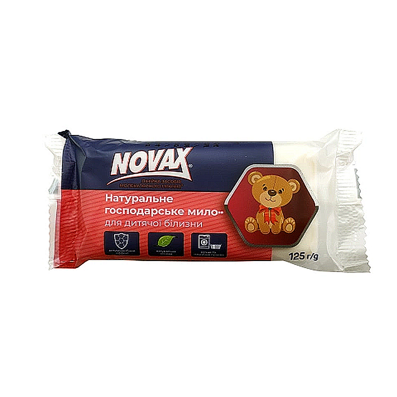 Мило господарське NOVAX 72%, для дитячої білизни, тверде, 125г (509326) large popup