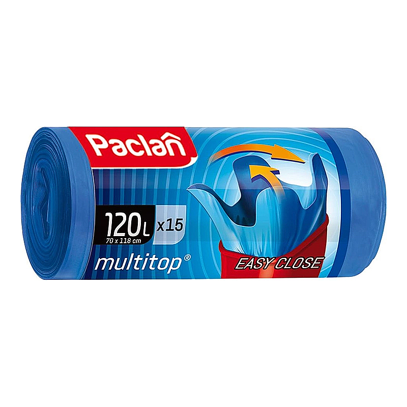 Мішки для сміття Paclan MultiTop 120л 15шт, (134908) large popup