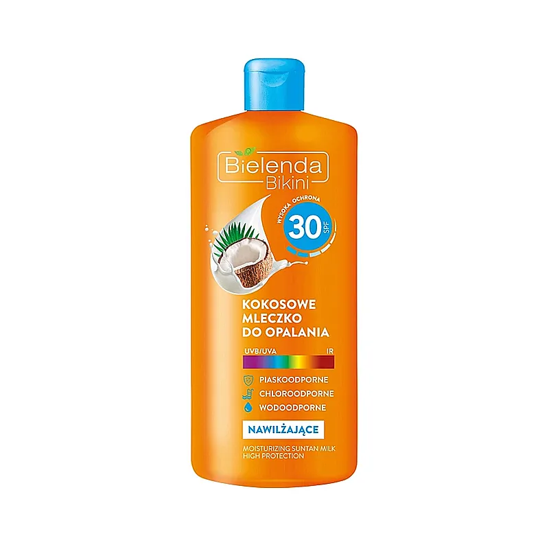 Молочко для засмаги Bielenda SUN CARE кокосове SPF 30, 200 мл (УЦІНКА Срок придатності до 01.06.24)