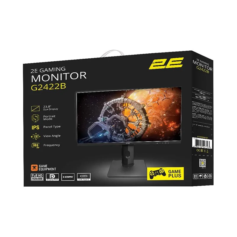 Монітор 2E GAMING 23.8&quot; G2422B HDMI, DP, USB-С, Audio, IPS, 165Hz, 1ms, FreeSync, HAS