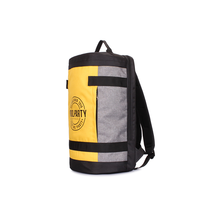 Молодіжний рюкзак POOLPARTY Tracker з принтом (tracker-yellow-grey) МП large popup