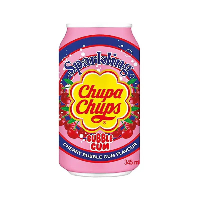 Напій газований Chupa Chups зі смаком вишні, ж/б, 345 мл. (415383)