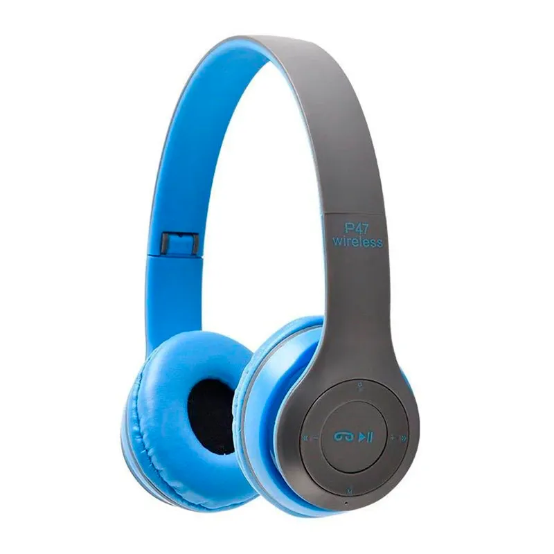 Навушники Wireless P47 Headphone, SD + Bluetooth, синій