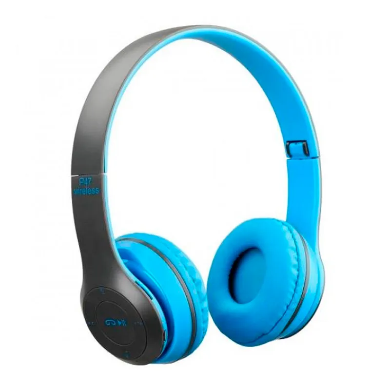 Навушники Wireless P47 Headphone, SD + Bluetooth, синій