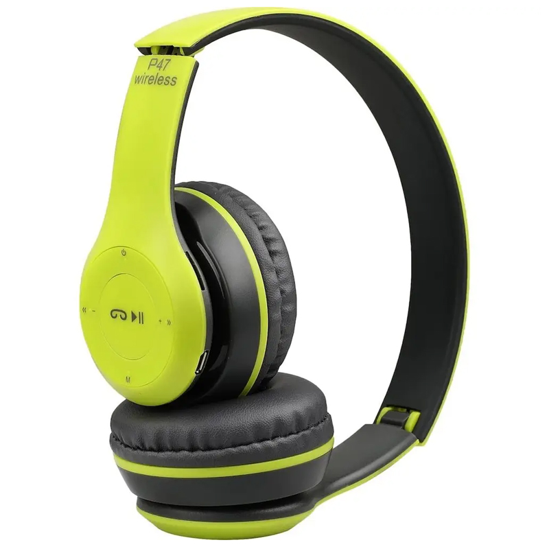 Навушники Wireless P47 Headphone, SD   Bluetooth, салатовий large popup