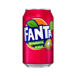 Напій газований Fanta зі смаком полуниці та ківі, ж/б, 330 мл (987984).