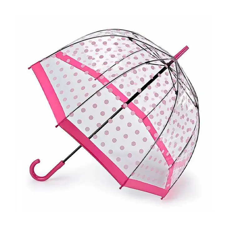 Парасолька-тростина жіноча Fulton Birdcage-2 L042 Pink Polka  (56348)