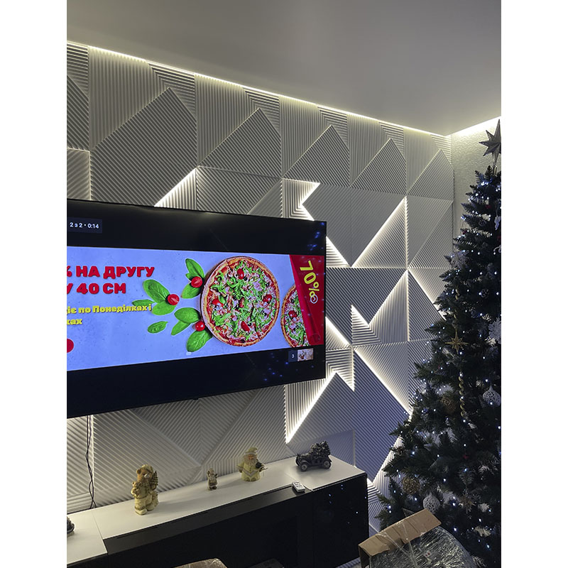 Панелі 3D Igips,&quot;Led поля&quot; гіпсові, для декору стін, розмір 50х50cм large popup