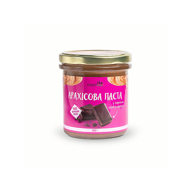 Паста арахісова Manteca чорний шоколад, скло, 300 г. large popup