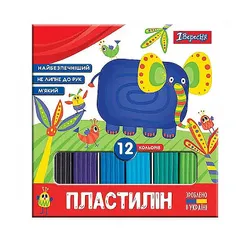 Пластилін 1Вересня 'Zoo Land', 12 кольорів, 240г, Україна (540586)