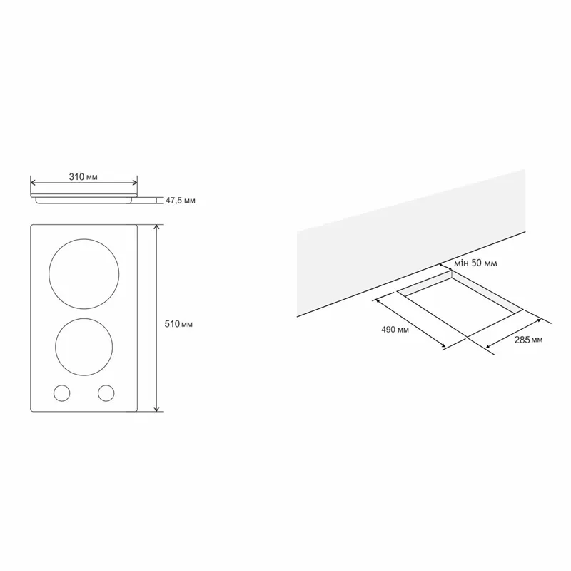 Поверхня газова ELEYUS VIRO 30 WH CF