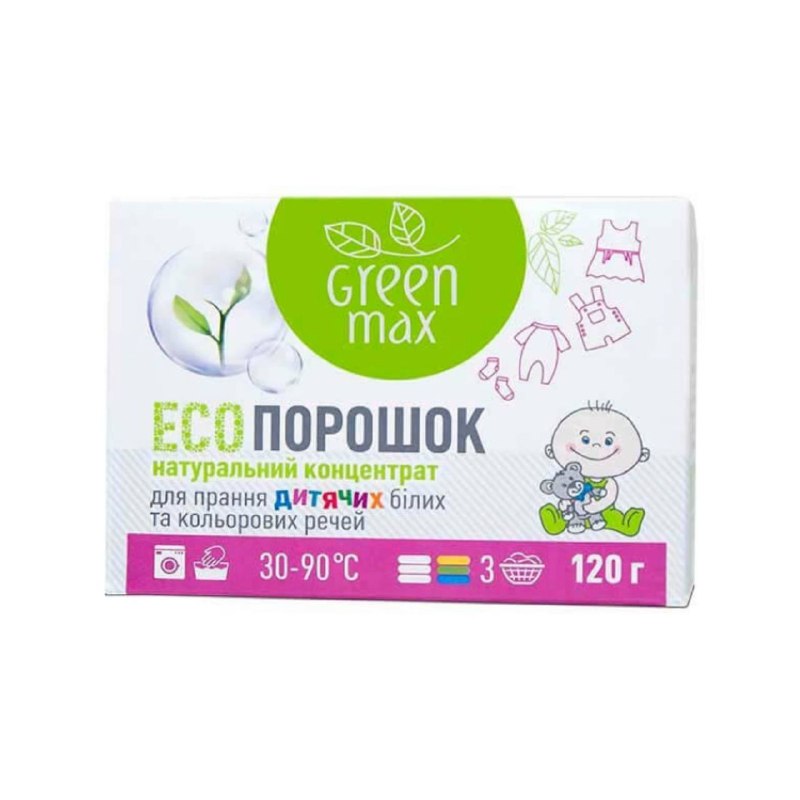 Порошок Green Max дитячий натуральний концентрат для прання, 120г (765101) large popup