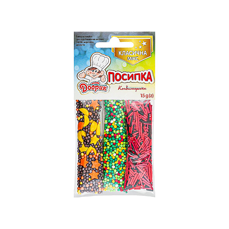 Посипка кондитерська &#039;Добрик&#039; Мікс, класична, 3 стіки large popup