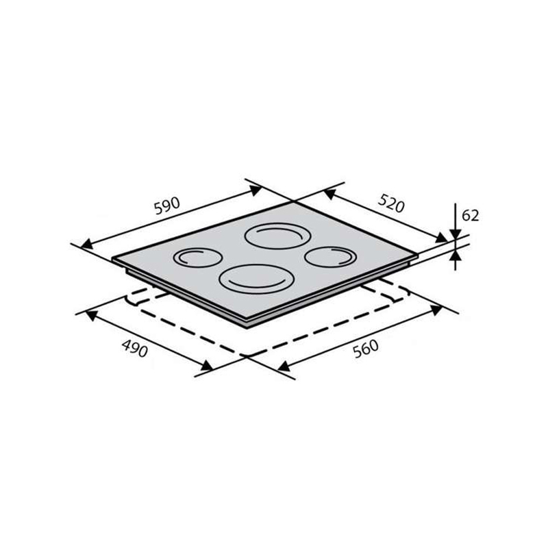 Поверхня варильна Ventolux HV 64 TC, електрична, склокерамічна (2059765961321) МП large popup