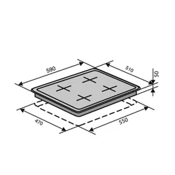 Поверхня газова VENTOLUX HG E7 CEST (X), 59*51, нержавіюча сталь (2059765955283) МП thumbnail