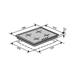 Поверхня газова VENTOLUX HG L7G CEST (BK), 59*51, загартоване скло (2059765960867) МП thumbnail