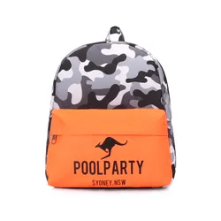 Рюкзак жіночий POOLPARTY Mini камуфляжний (mini-camo-orange) МП