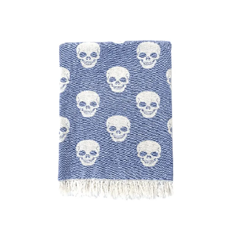 Рушник Lotus Home, Pestemal, 90*160, skull denim (денім) (svt-2000022305860)