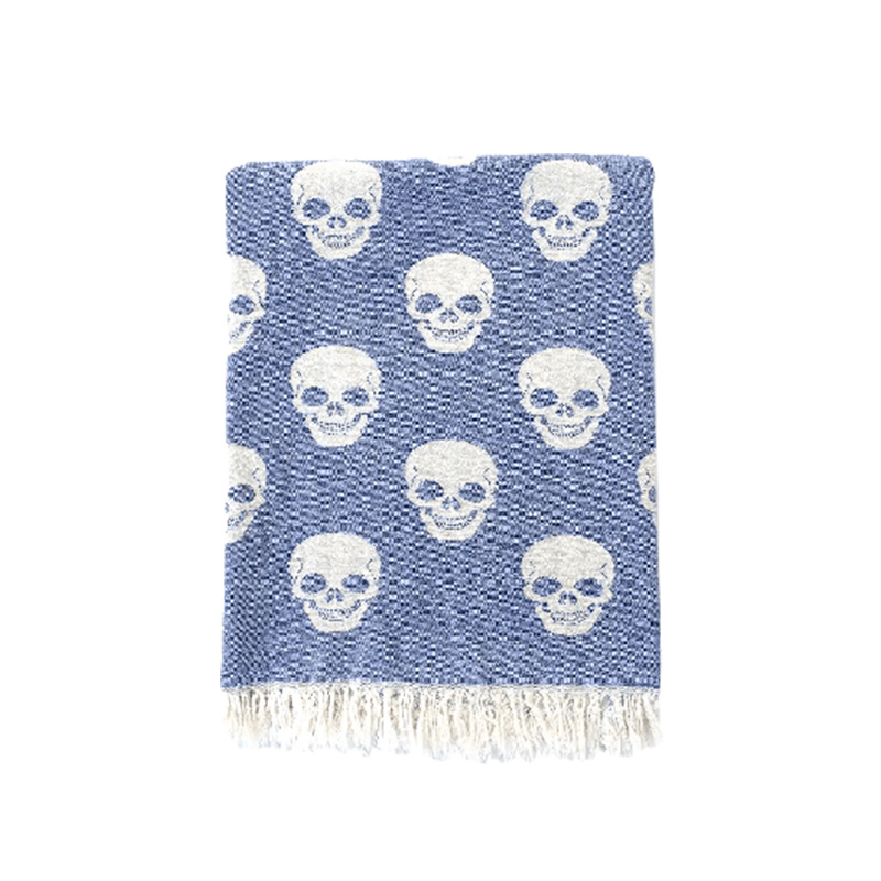 Рушник Lotus Home, Pestemal, 90*160, skull denim (денім) (svt-2000022305860) large popup