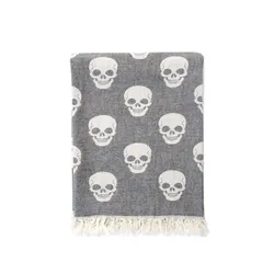 Рушник Lotus Home, Pestemal, 90*160, skull grey (сірий) (svt-2000022305853)