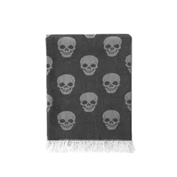 Рушник Lotus Home, Pestemal, 90*160, skull black (чорний) (svt-2000022305846)