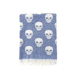 Рушник Lotus Home, Pestemal, 90*160, skull denim (денім) (svt-2000022305860)