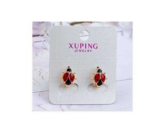 Сережки Xuping дитячі сонечко медсплав, висота 15 мм., ширина 11 мм. large popup