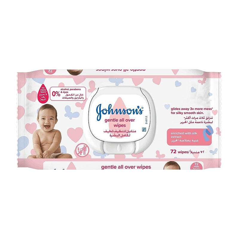 Серветки  Johnson&#039;s Baby дитячі, лагiдна турбота, 72 шт (421810) large popup