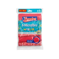 Серветки Spontex Mosaik PINK мікрофібра 6шт 30*30см