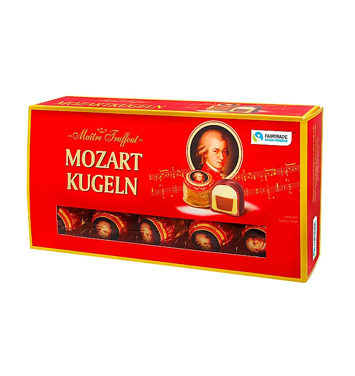 Шоколадні марципанові цукерки в коробці Mozart Kugeln, 200 г (Австрія)