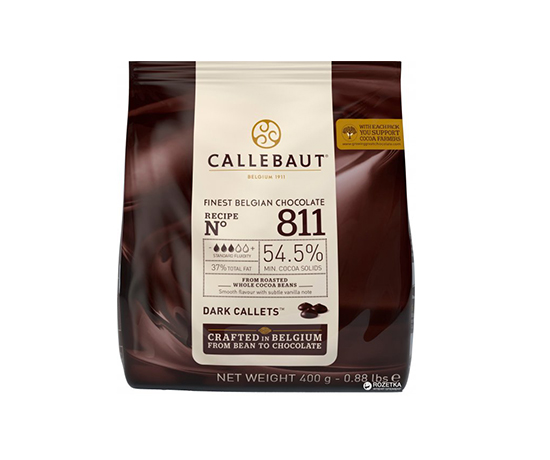 Шоколад Бельгійський Callebaut темний, каллеты 0,4кг 811 (556605) large popup