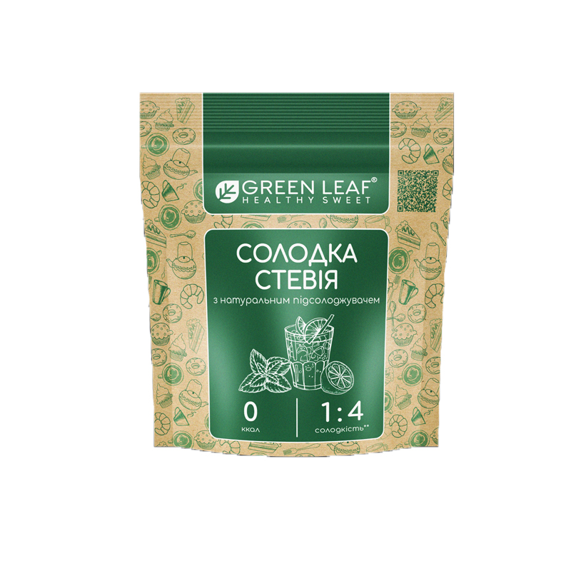 Стевія Green Leaf солодка, 1:4, 100 г. (270086) large popup