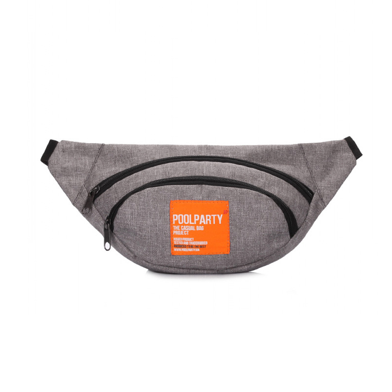 Сумка-бананка POOLPARTY Hip Pack сіра (hippack-grey)  large popup