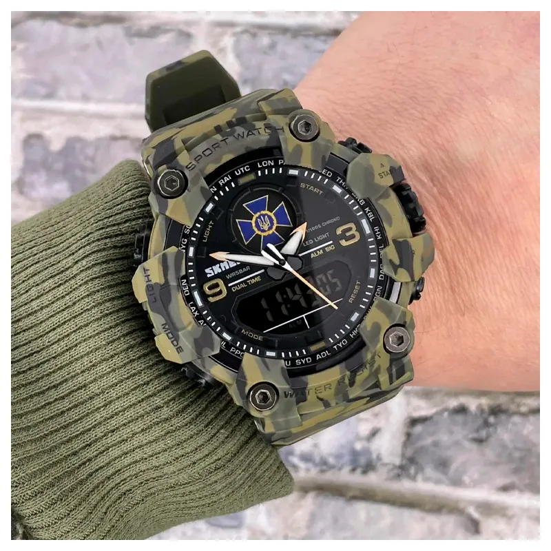 Тактичний багатофункц. годинник Patriot001 Camo Green СБУ Tactic UA Коробка Camo(1080-1690)МП