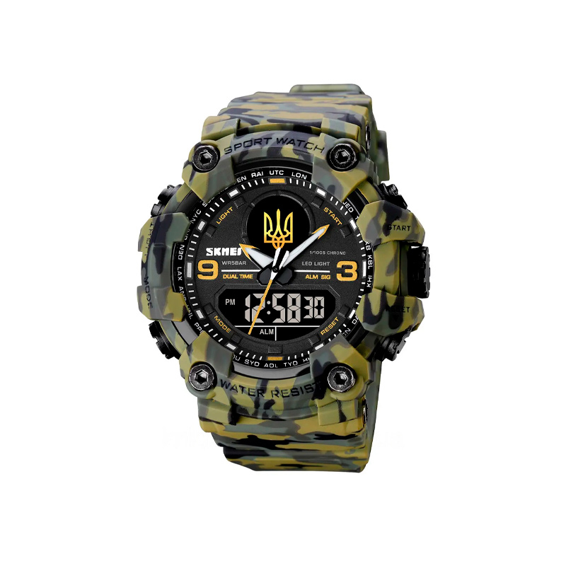 Тактичний багатофункц. годинник Patriot001 Camo Green Gold Ukraine   Коробка(1080-1691)МП large popup