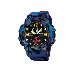 Тактичний годинник з подвійним часом Patriot 003 Camo Blue UA Army   Box(1080-1685)МП