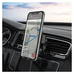 Тримач для телефону HOCO CA105 Guide three-axis linkage wireless charging car holder Black thumbnail