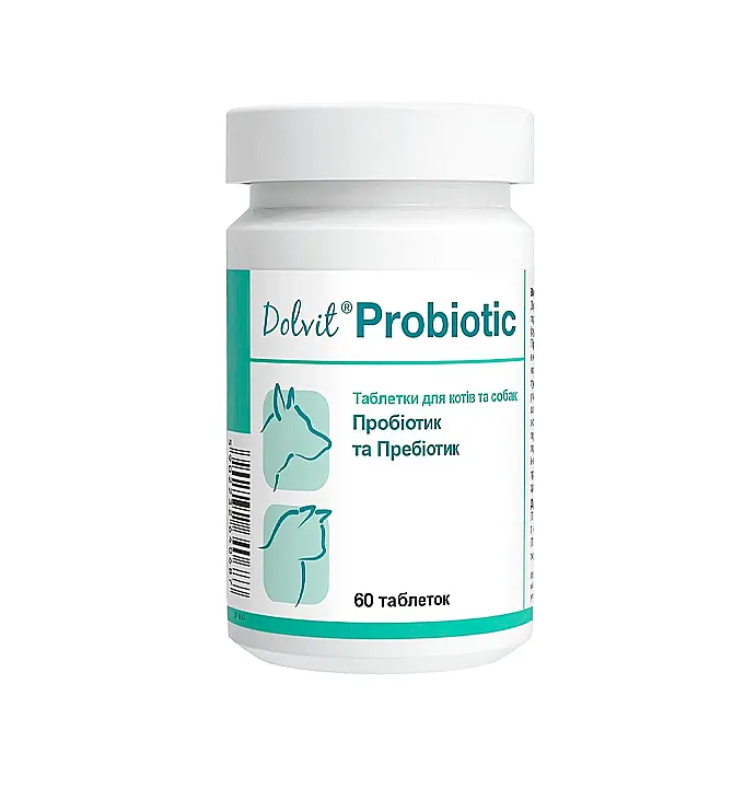 Вітаміни Dolfos Dolvit Probiotic Пробіотик для собак та кішок, 60 табл.